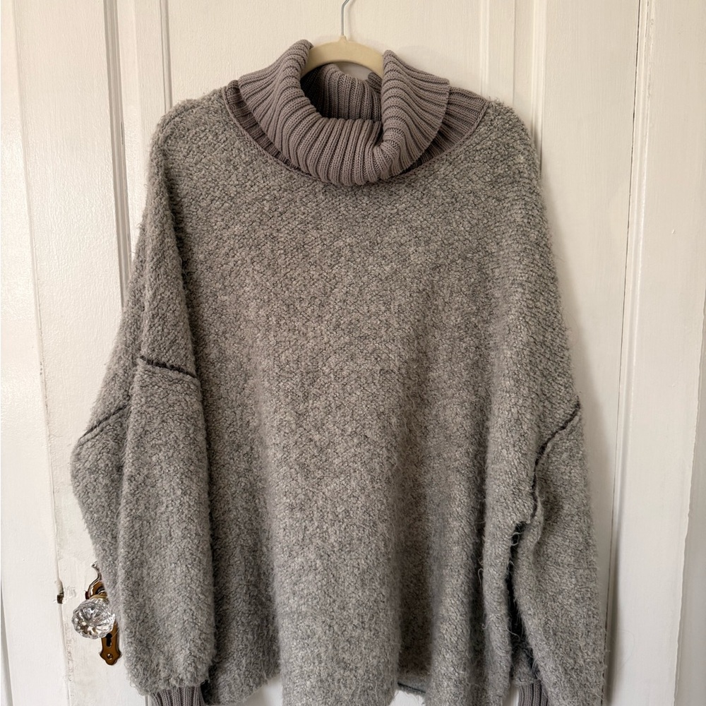 Free People Heather Gray Turtle Neck Sweater